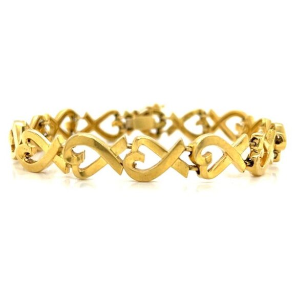Tiffany & Co. 18k Yellow Gold Paloma Picasso Loving Heart Bracelet 6.75" JR9191 - Picture 1 of 7